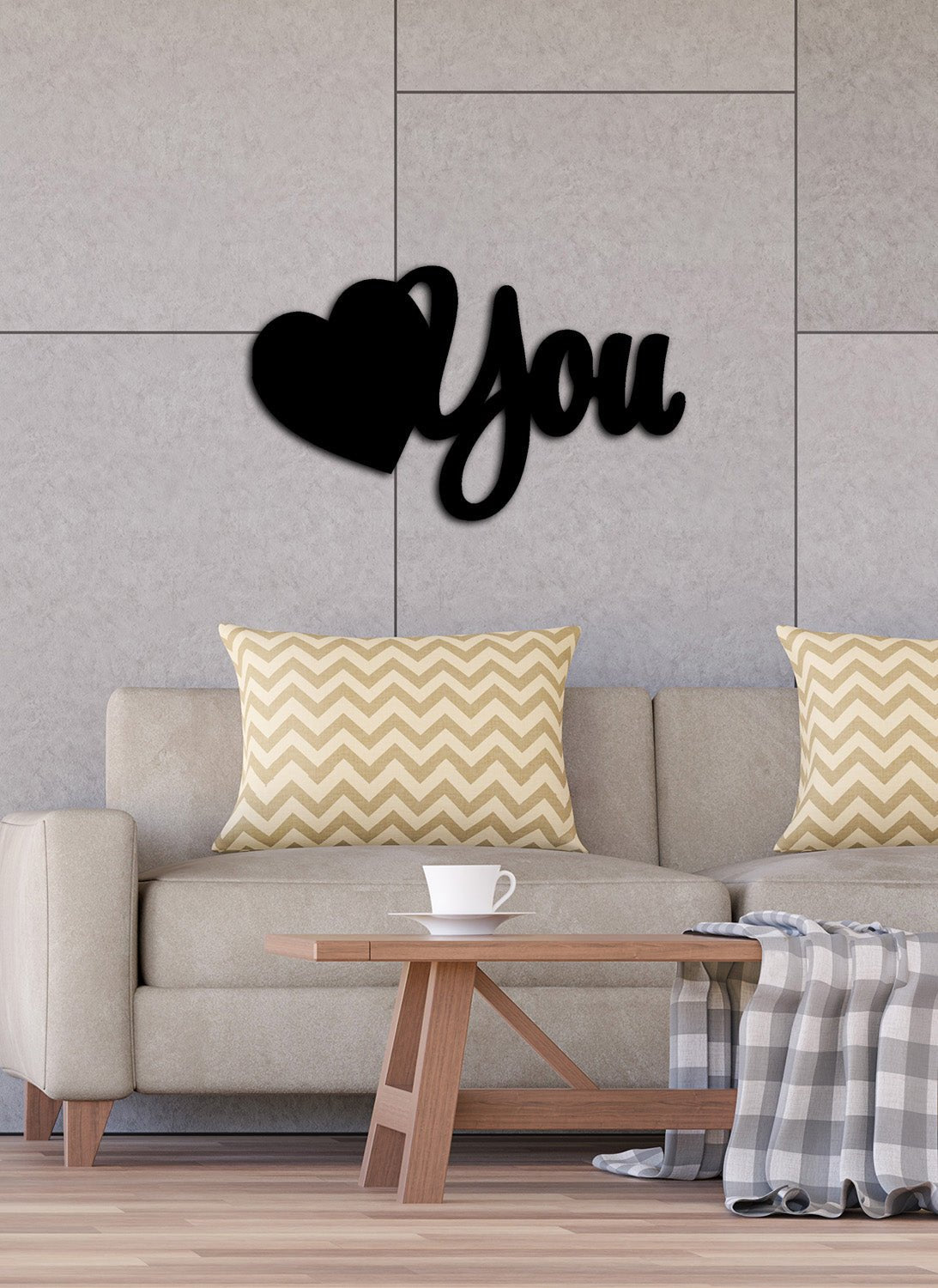 Affection Signal I Love U El İşareti Modern Metal Duvar Panosu