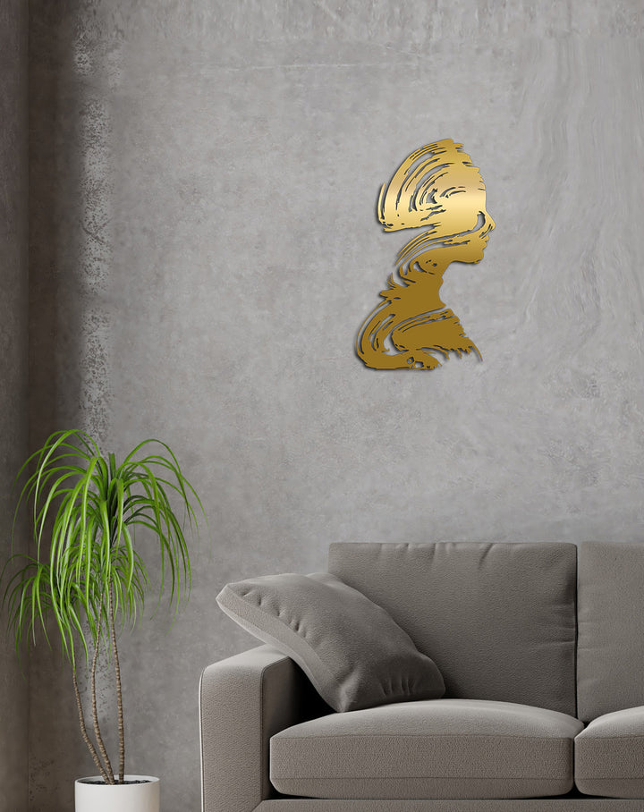 Altın Kadın metal tablo