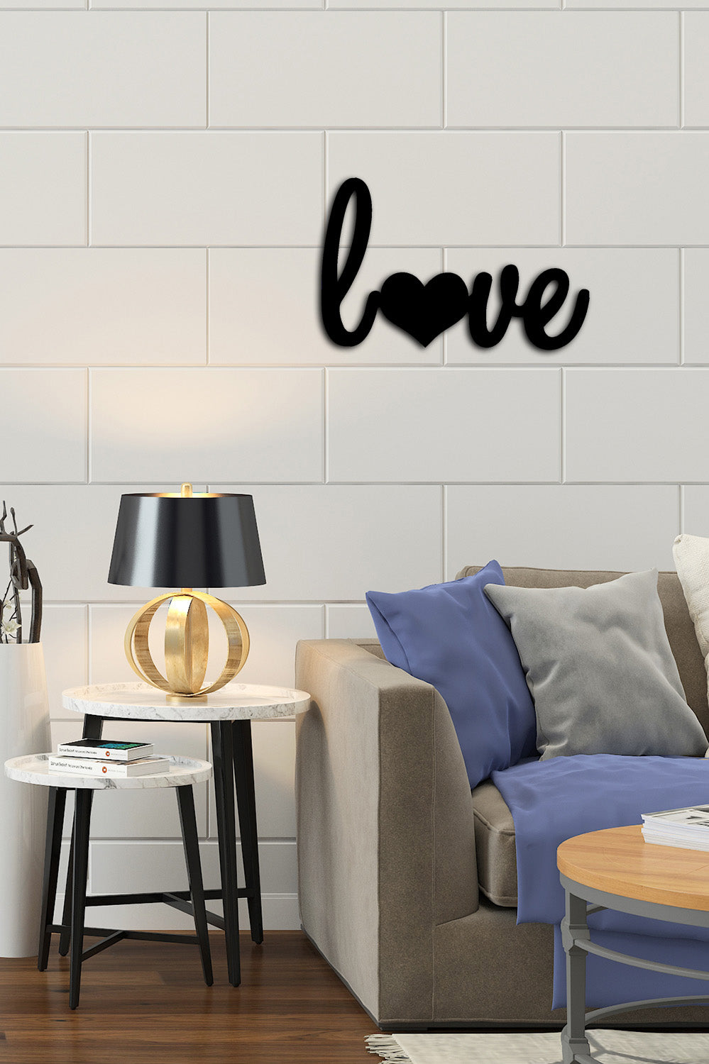 Amiable Love Kalp Entegreli Modern Metal Duvar Panosu