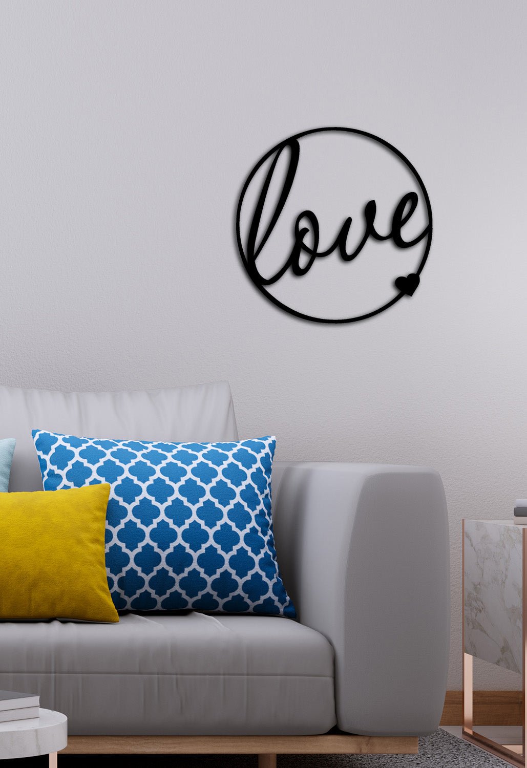 Amore Love İkonik Kare Modern Metal Duvar Panosu