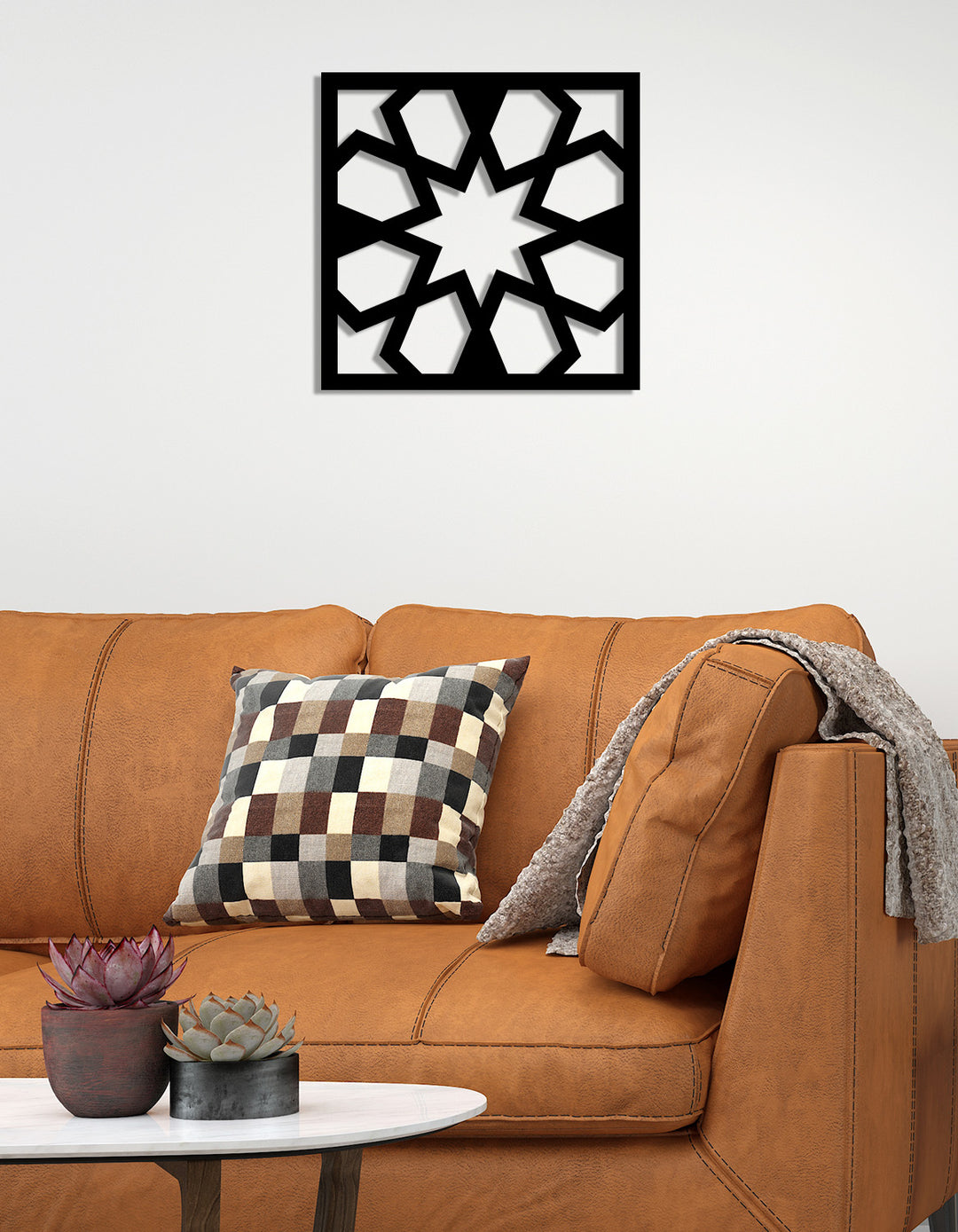 Anatolia Selçuklu Yıldızı Modern Metal Duvar Panosu - Tek Parça