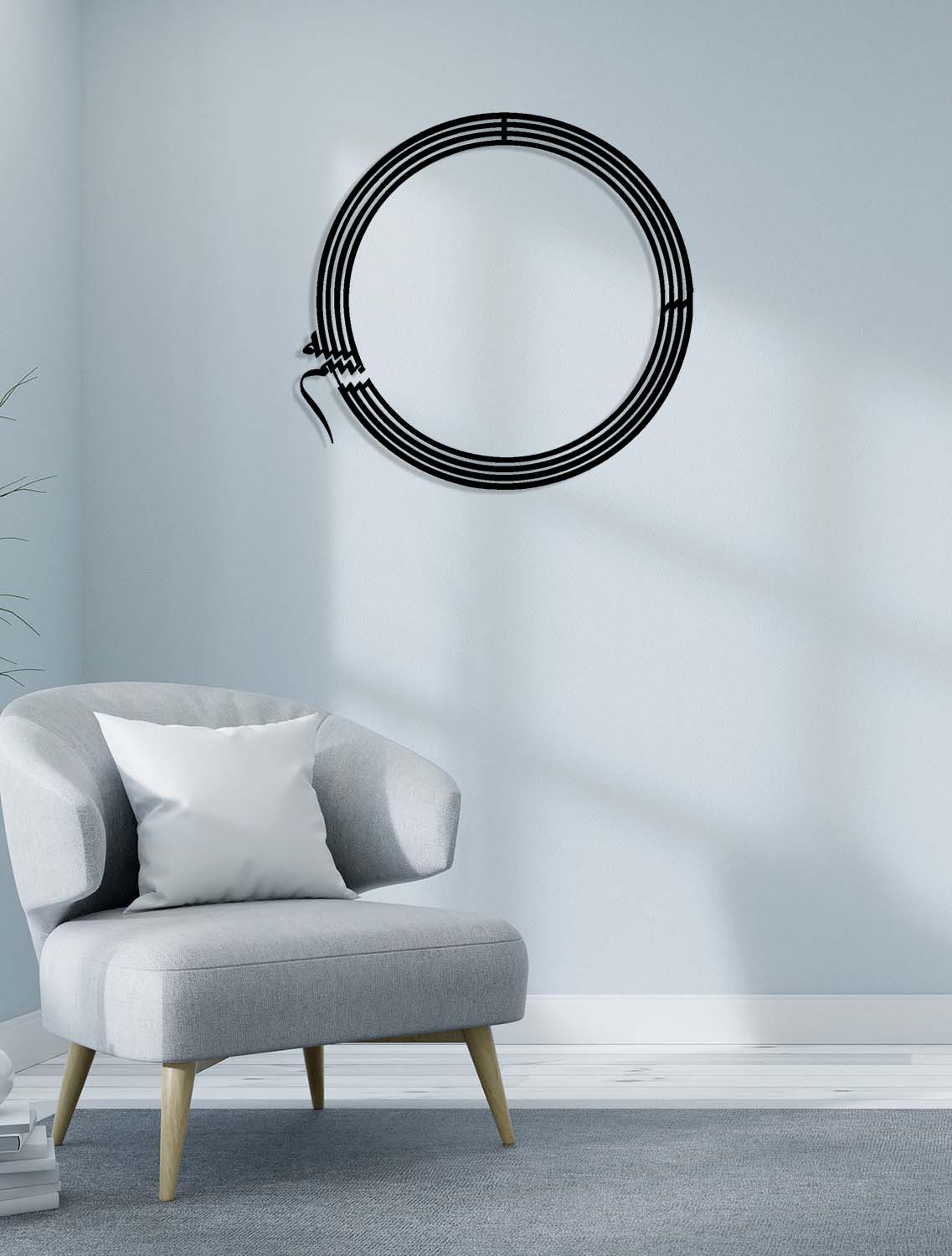 Ev girişleri için huzur veren modern Besmele metal tablo dekorasyonu.