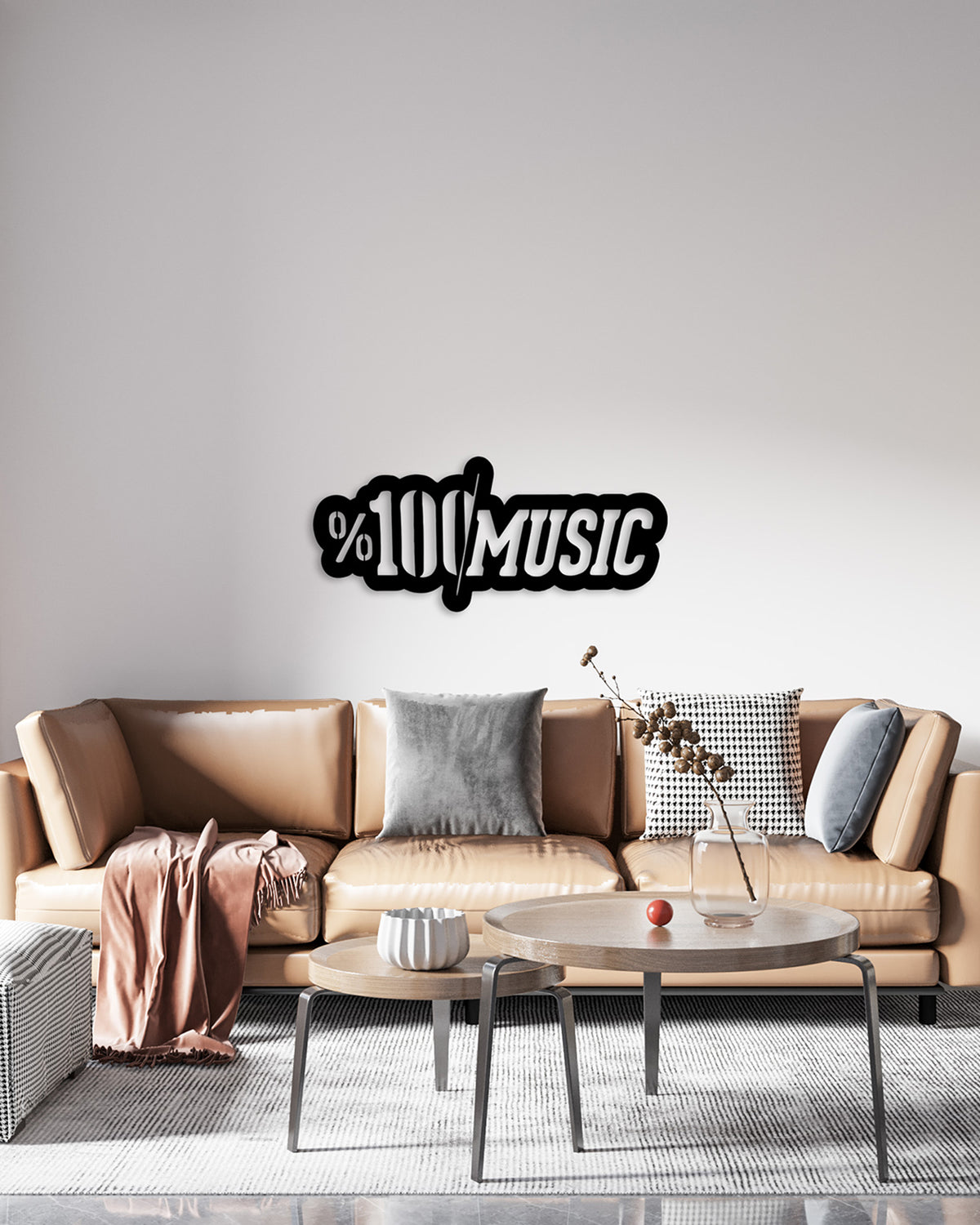 Artroya Absolute Serisi %100 MUSIC Yazılı Lüks Metal Duvar Sanatı