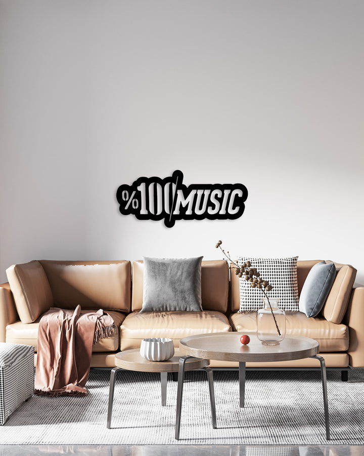 Artroya Absolute Serisi %100 MUSIC Yazılı Lüks Metal Duvar Sanatı