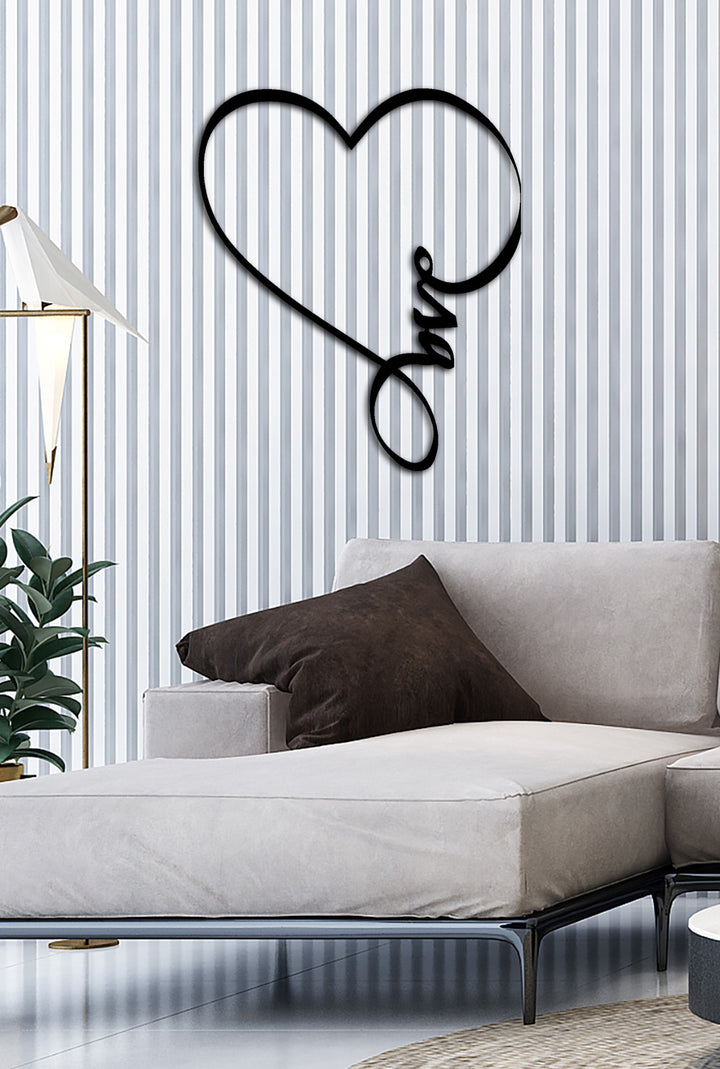 Artroya Embrace Serisi Lüks Minimalist Çelik Duvar Dekoru - Love