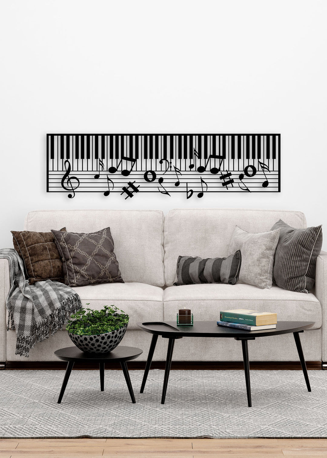 Artroya Grandeur Serisi Nota Akışlı Piyano Lüks Metal Duvar Sanatı