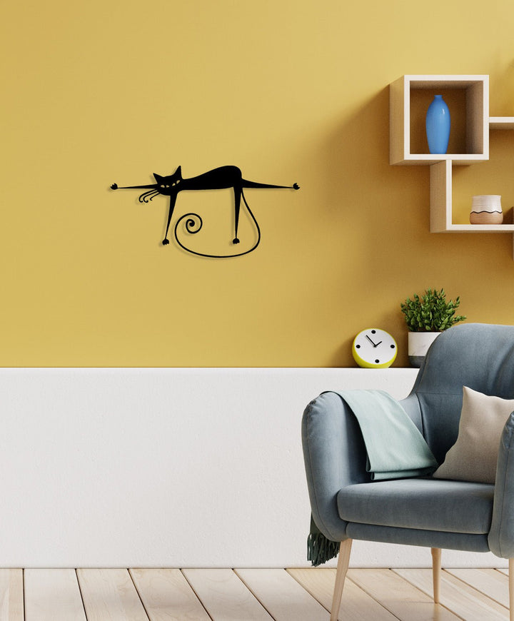 Artroya Majesty Serisi Soyut Cins Kedi Portresi Lüks Metal Duvar Sanatı