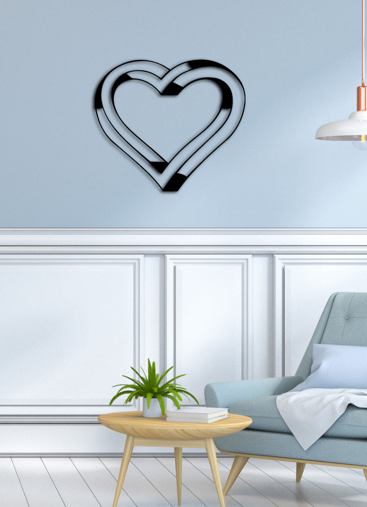 Artroya Reflect Mirror Heart Optik İllüzyon Çelik Duvar Sanatı