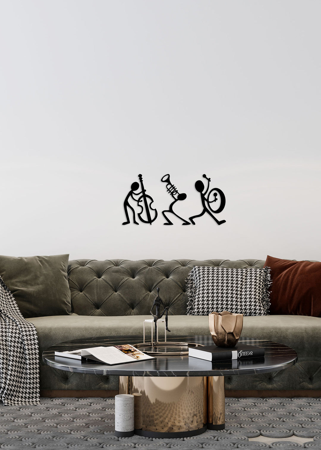 Artroya Trio Serisi 3 Parçalı Çöp Adam Müzisyen Grubu Lüks Metal Set