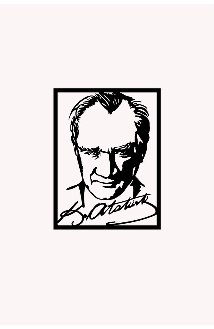Duvardan 2cm önde duran imzalı Atatürk metal tablo - Nöro-estetik gölge oyunu.