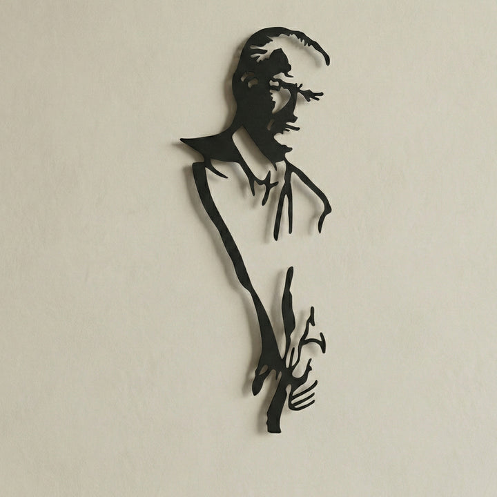 Yalın Miras: Atatürk Minimalist Çizgi Sanatı Metal Duvar Tablosu