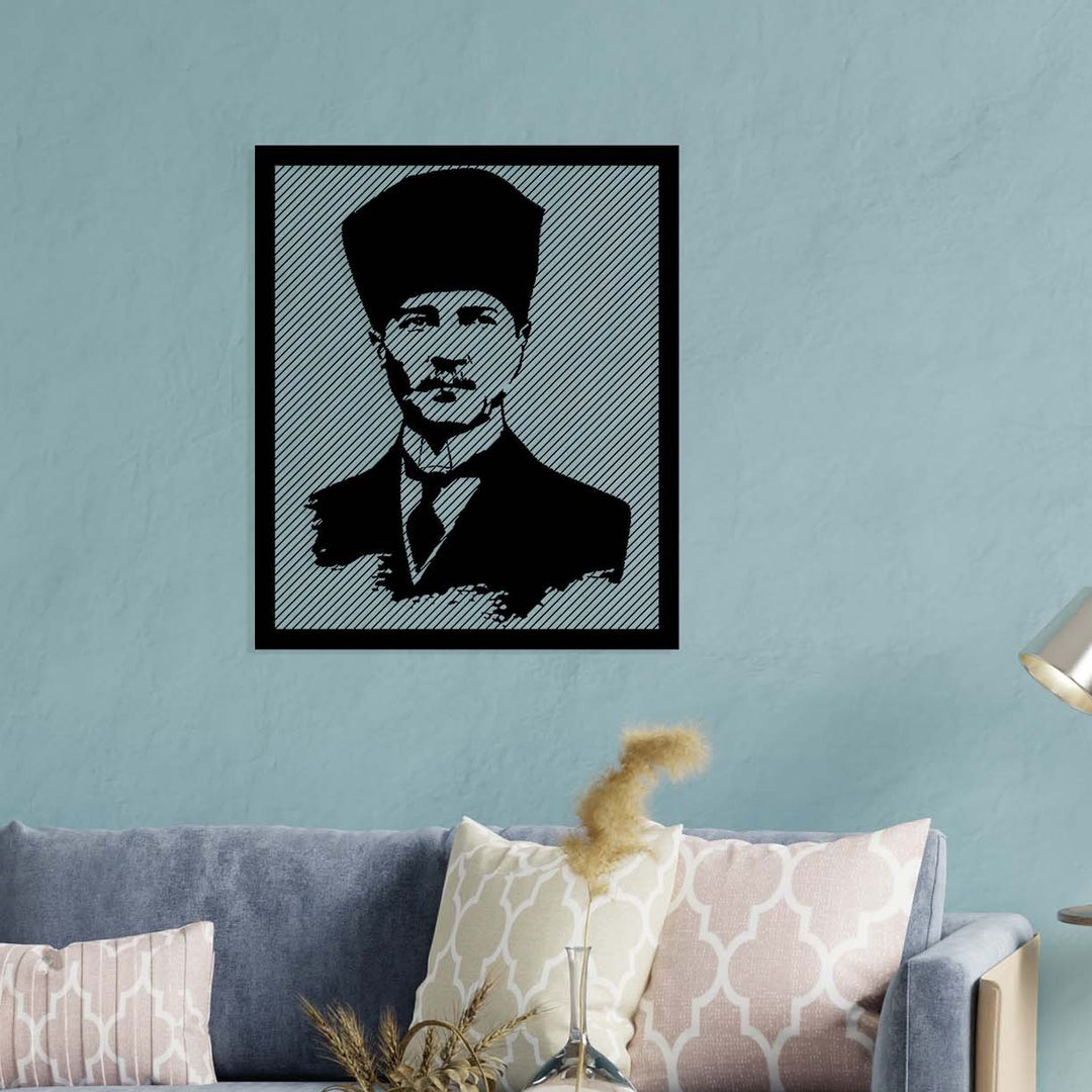 Yönetici ofisleri için Atatürk metal duvar sanatı - Stil rehberi ve uygulama örneği.