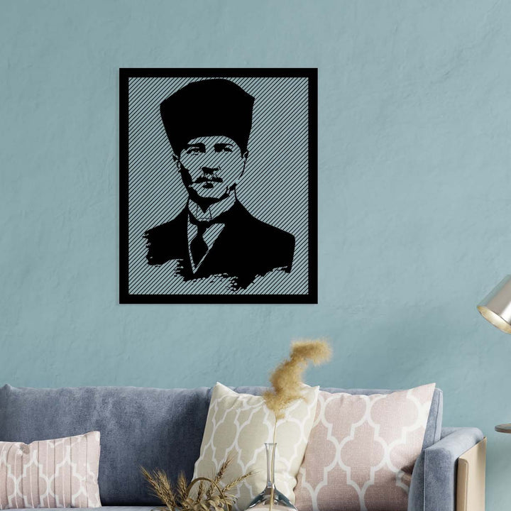 Yönetici ofisleri için Atatürk metal duvar sanatı - Stil rehberi ve uygulama örneği.