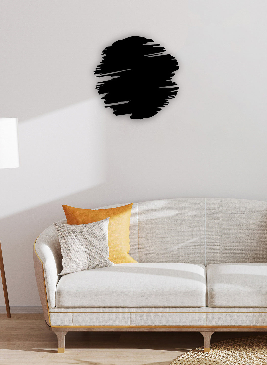 Aura Artistik Fırça Darbesi Modern Metal Duvar Panosu - Tek Parça