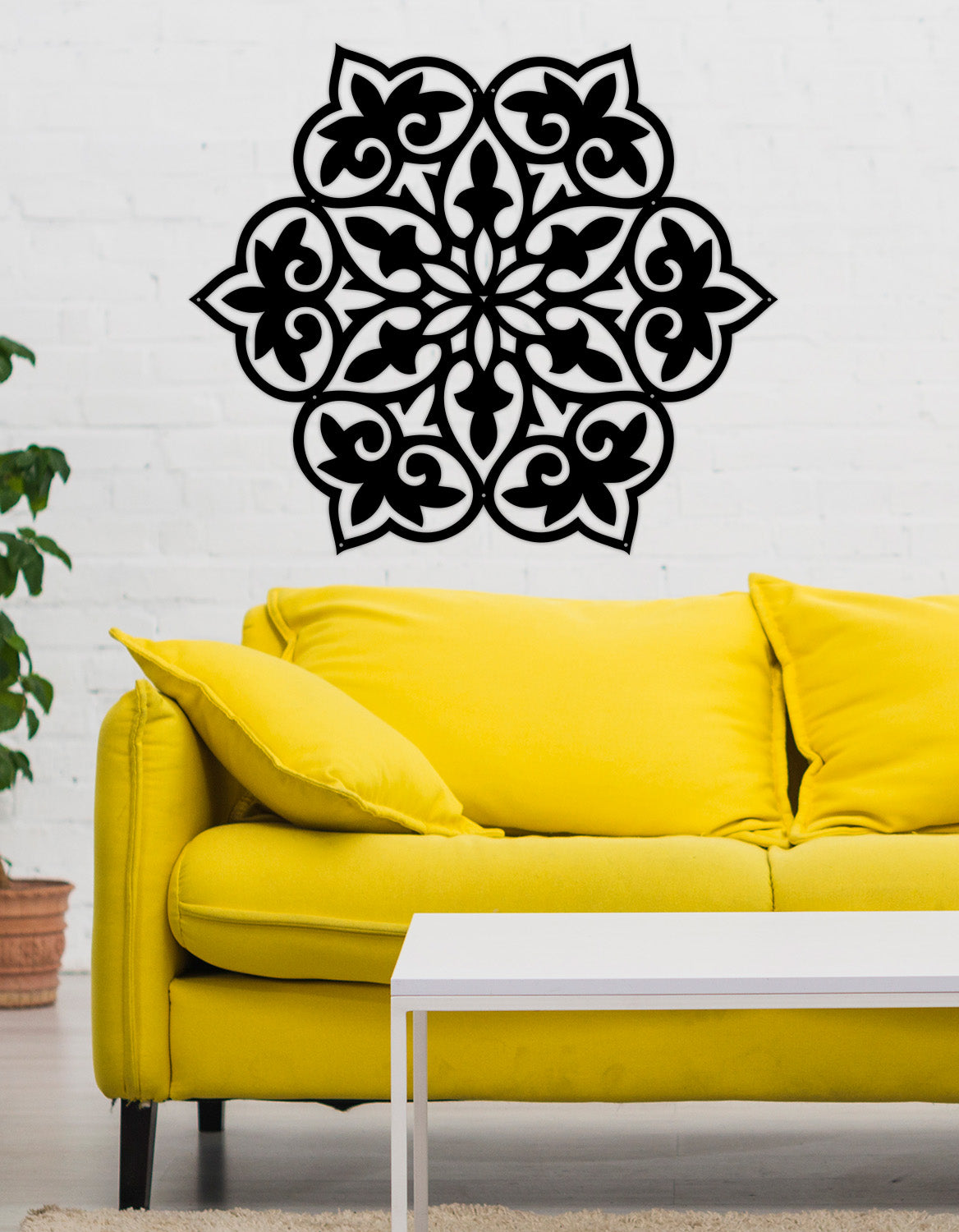 Aura Çiçeksi Mandala Modern Metal Duvar Panosu - Zen Tasarım