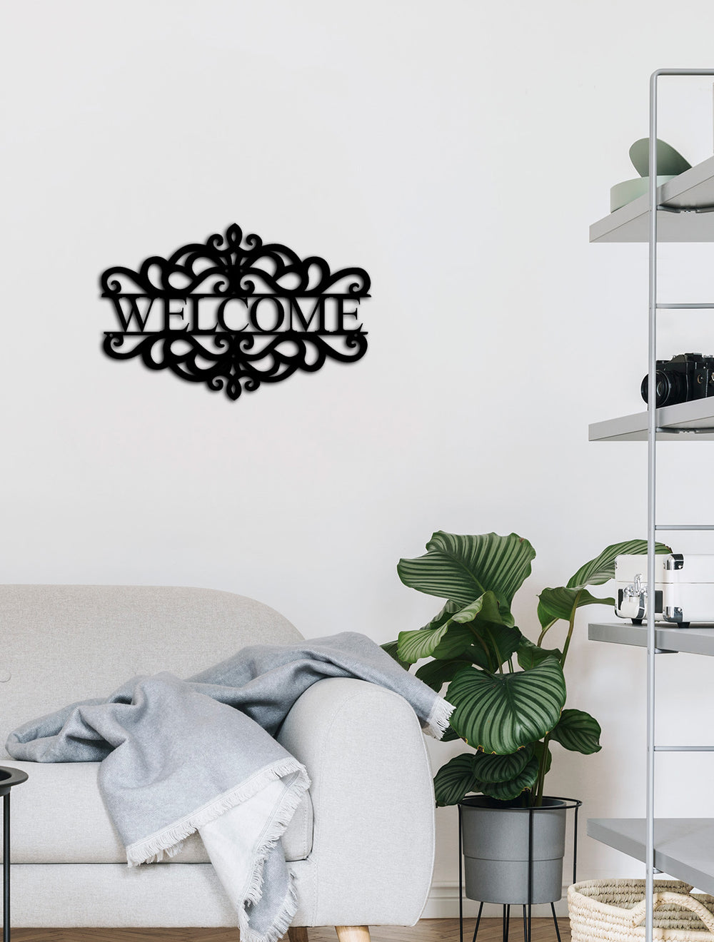 Aura Welcome Botanik Modern Metal Hoş Geldin Panosu