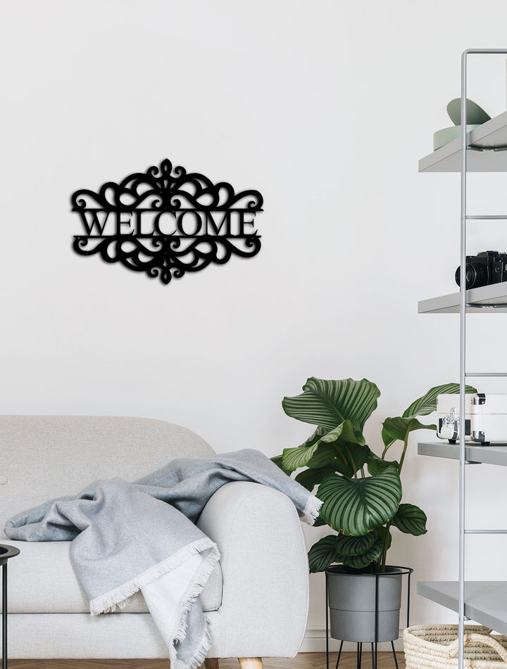 Aura Welcome Botanik Modern Metal Hoş Geldin Panosu