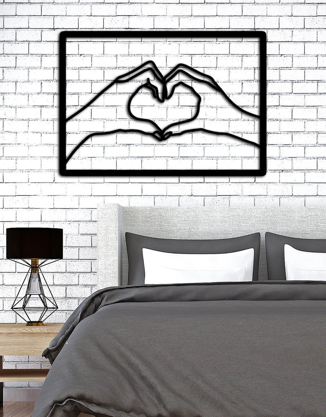 Authentic Heart Made Tipografik Modern Metal Duvar Panosu