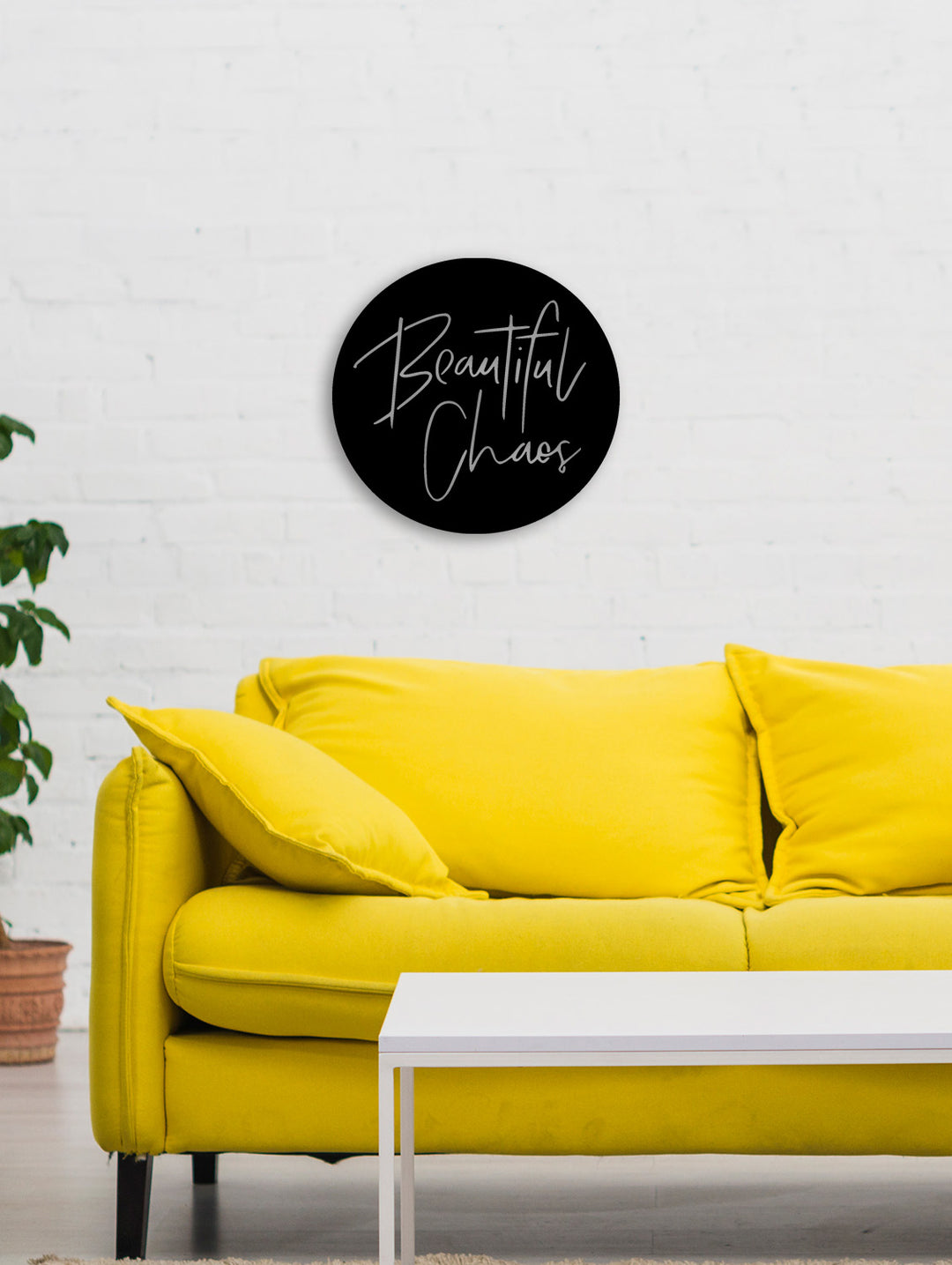 Beautiful Chaos Modern Tipografik Metal Duvar Panosu