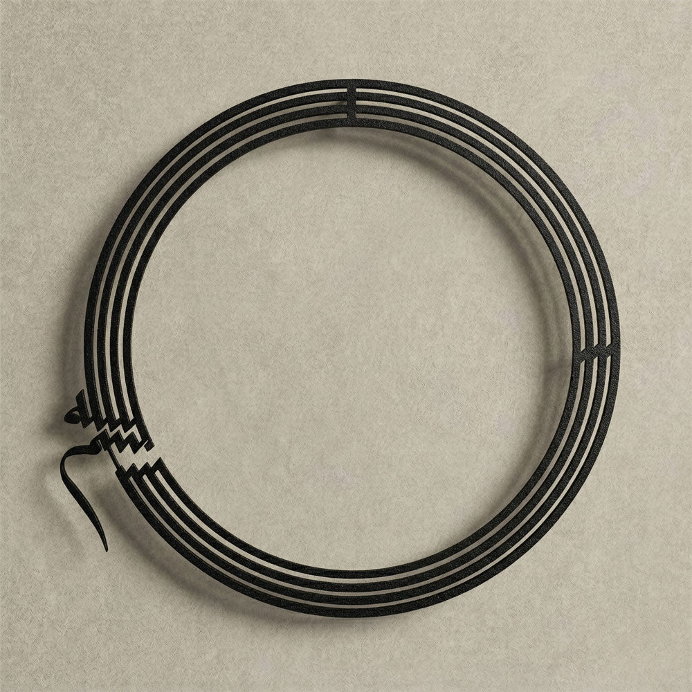 Her başlangıcın mührü: Besmele modern hat sanatı metal duvar tablosu.