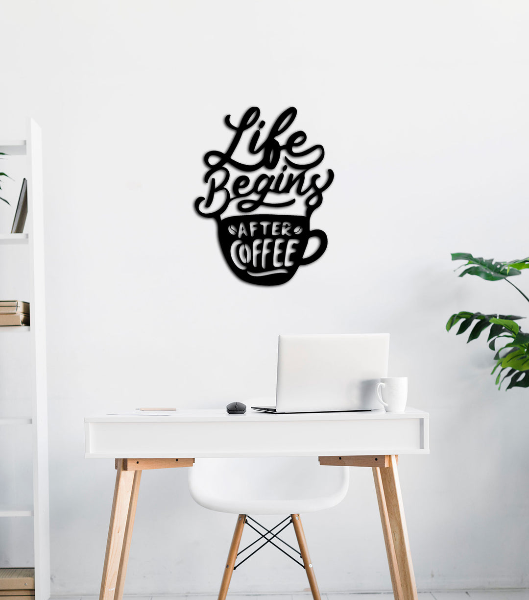 Brew Life Begins After Coffee Kahve Temalı Modern Metal Pano