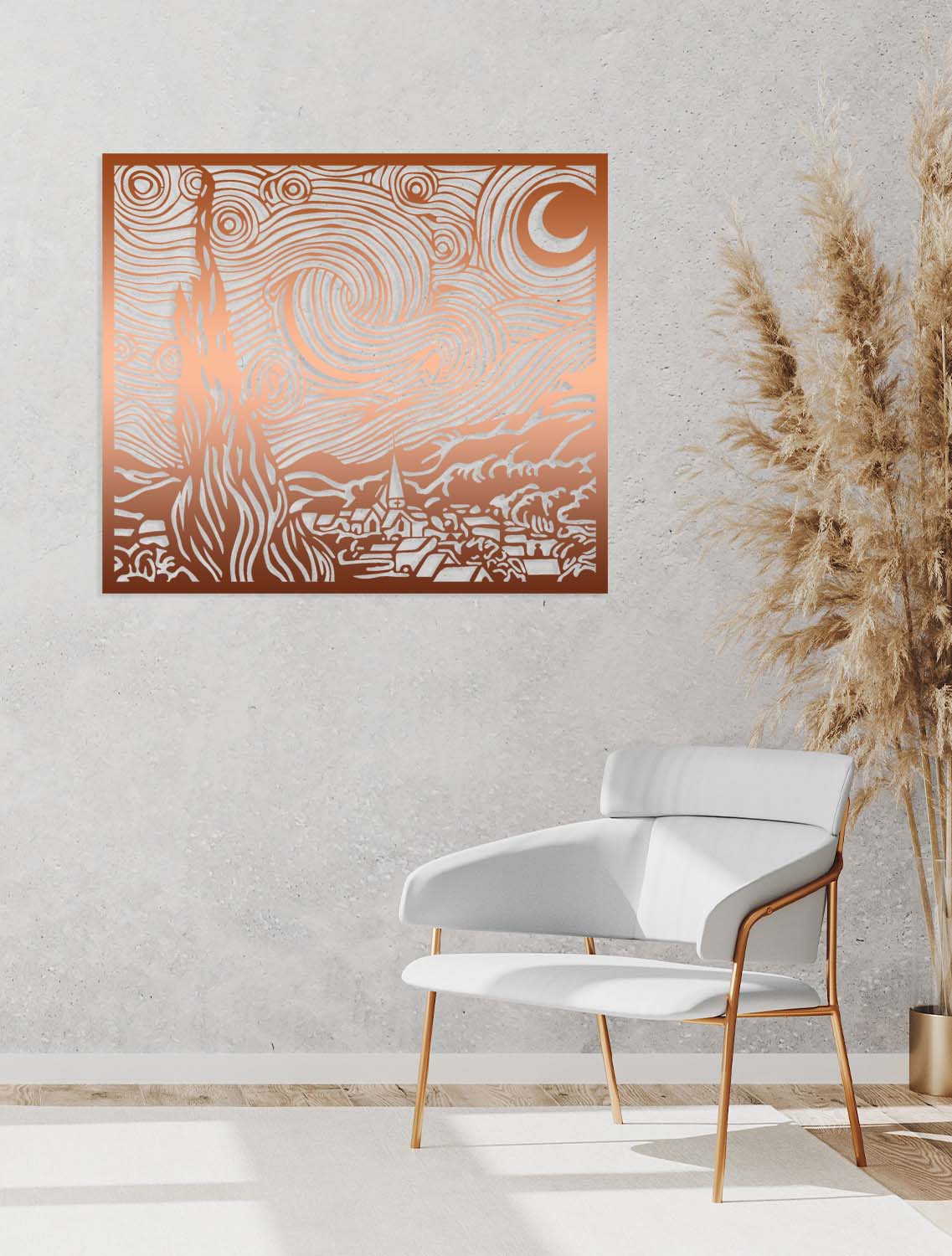 Bronz Metal Tablo Üzerinde Işık Yansıması ve 3 Boyutlu Katmanlı Doku Detayı