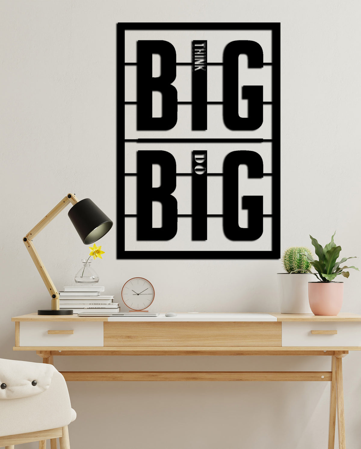 Çalışma Odası Duvar Sanatı İçin Tipografik Metal Tablo - Artroya