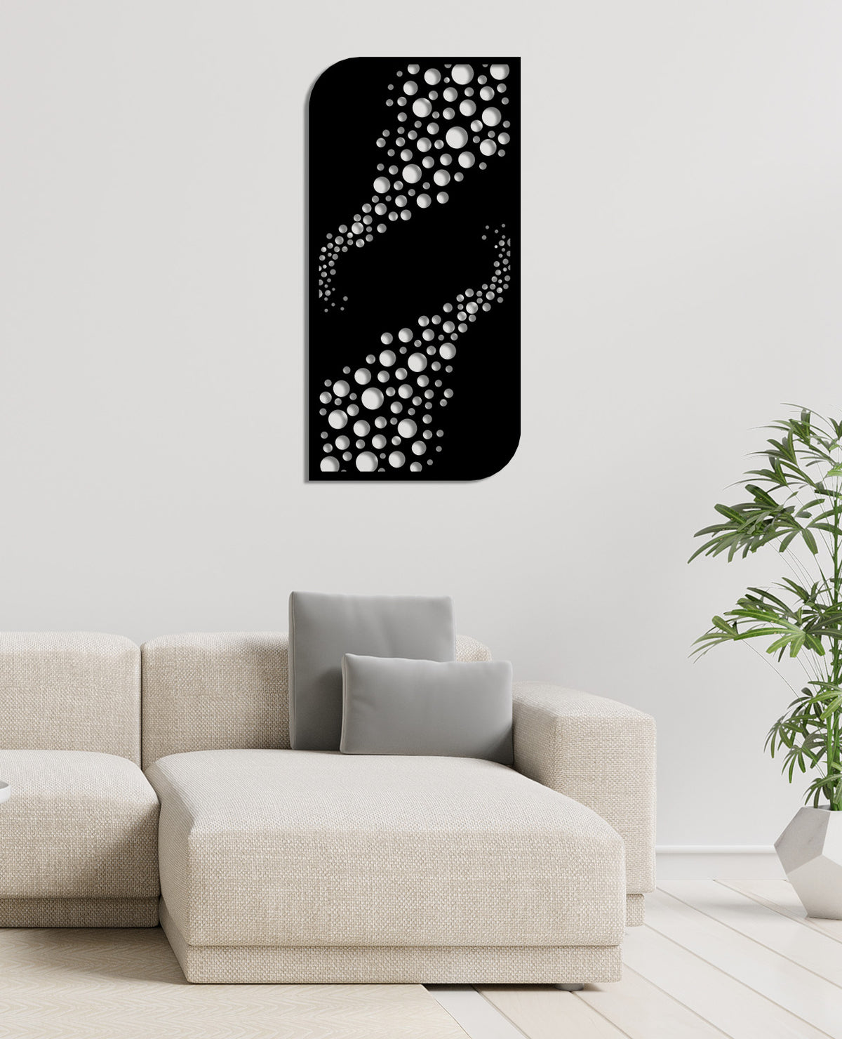 Cellula Organik Baloncuk Modern Metal Duvar Panosu - Tek Parça