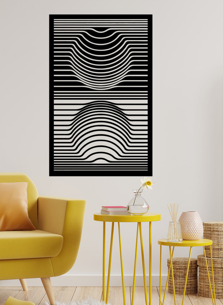 Circula Daire ve Çizgi Modern Metal Duvar Panosu