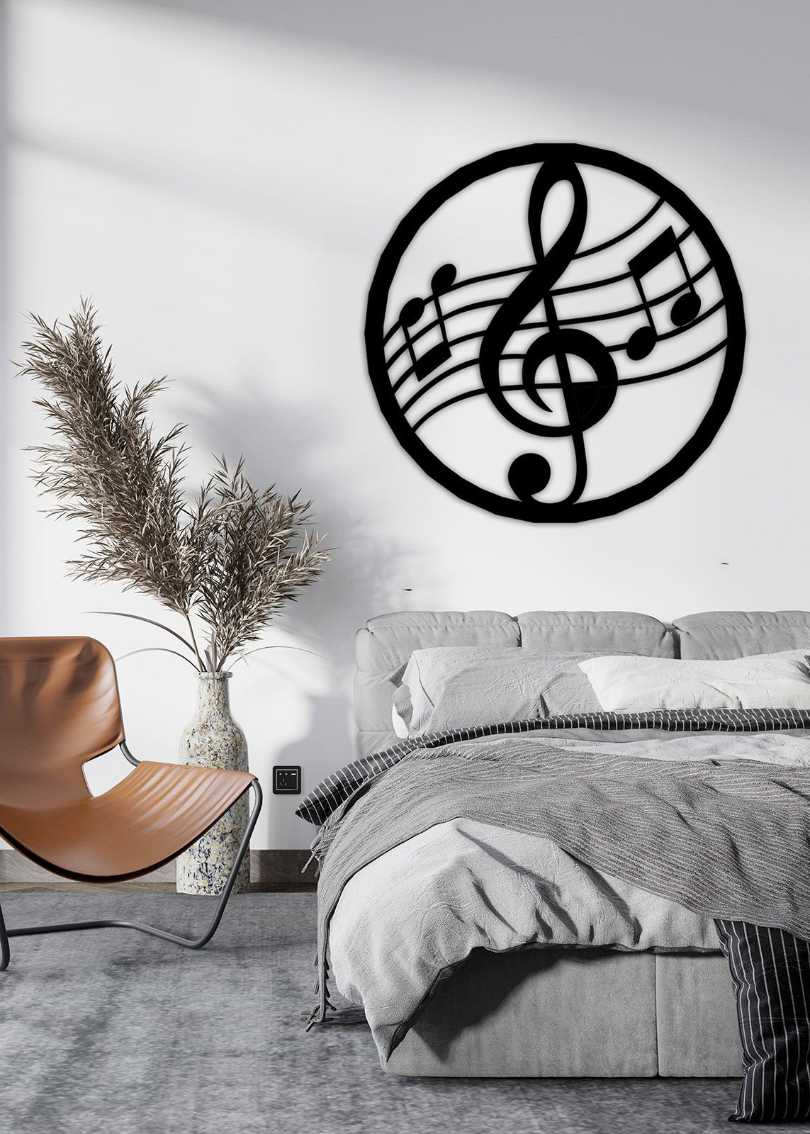 Çemberli Müzik Dekoru ve 2 cm Derinlik Paylı Doğal Gölge Efekti