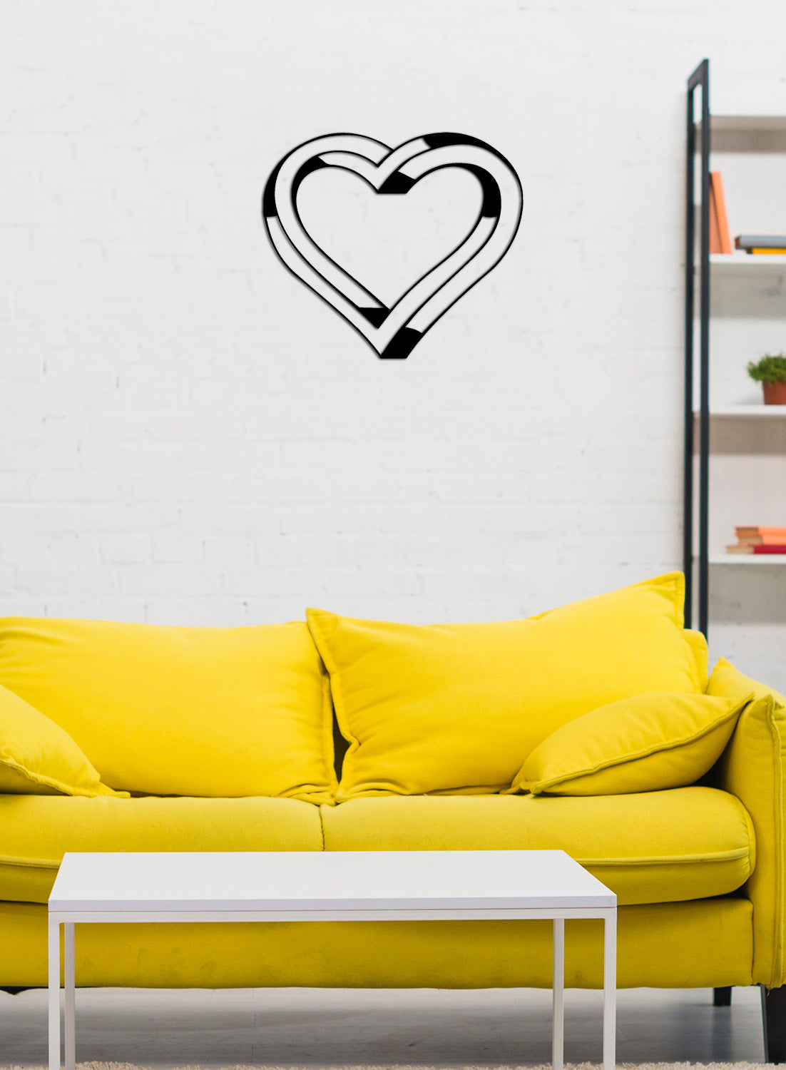 Çağdaş Salon Dekorasyonu İçin Geometrik Metal Kalp Panosu