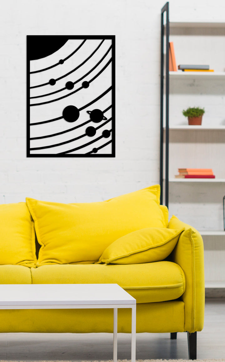 Cosmos Güneş Sistemi Gezegen Dizilimi Modern Metal Duvar Panosu