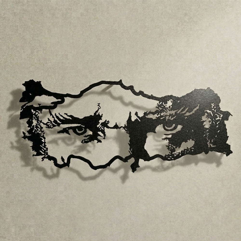 Türkiye Haritası ve Atatürk'ün gözleri Metal tablo