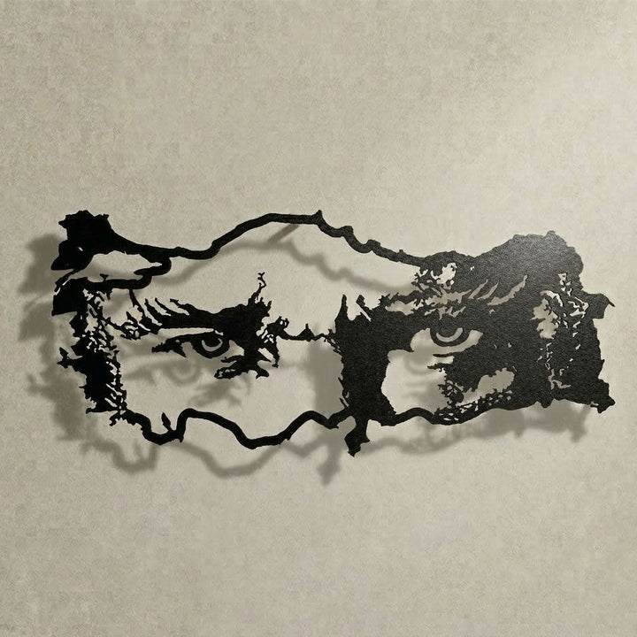 Türkiye Haritası ve Atatürk'ün gözleri Metal tablo