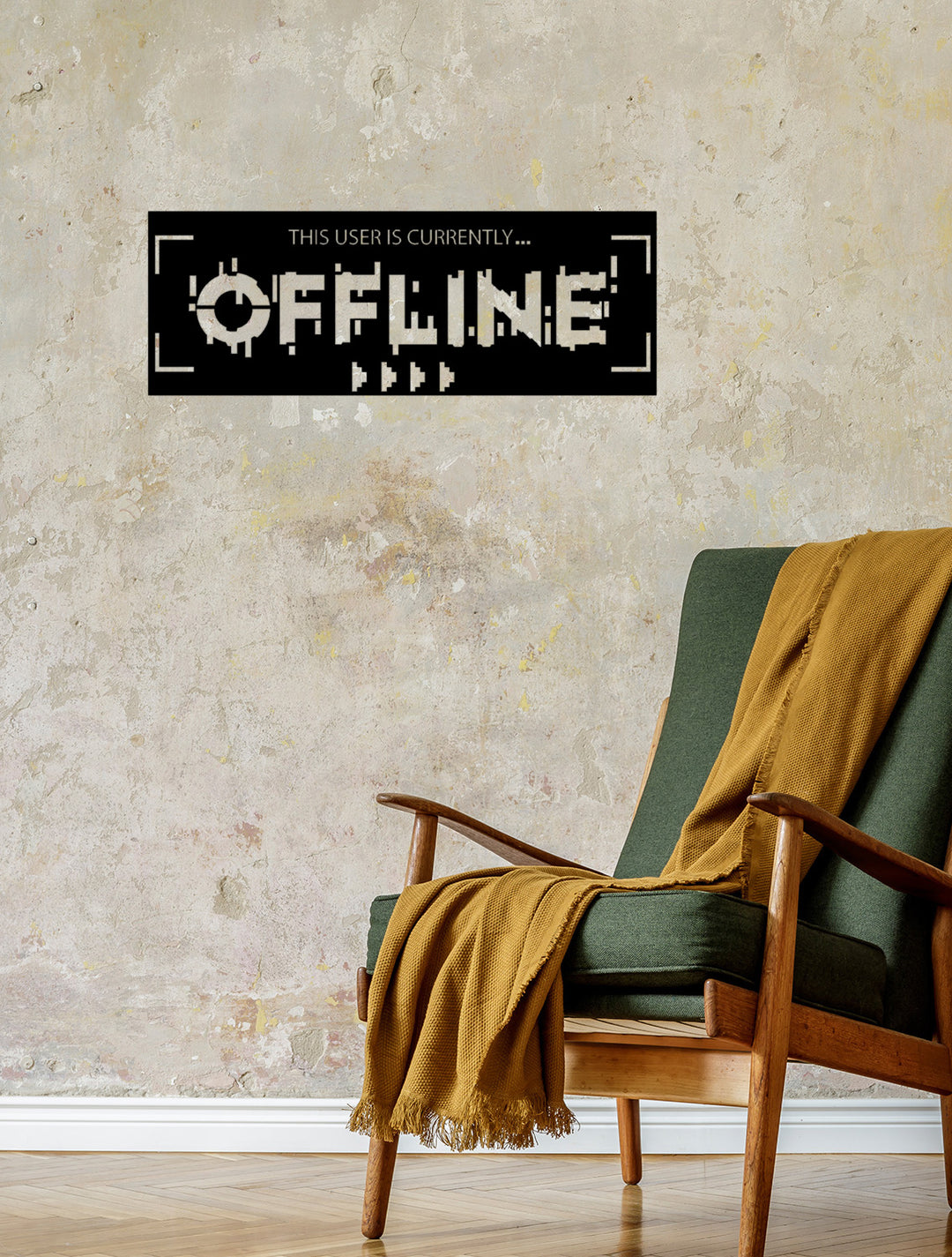 Currently Offline Modern Tipografik Metal Duvar Panosu