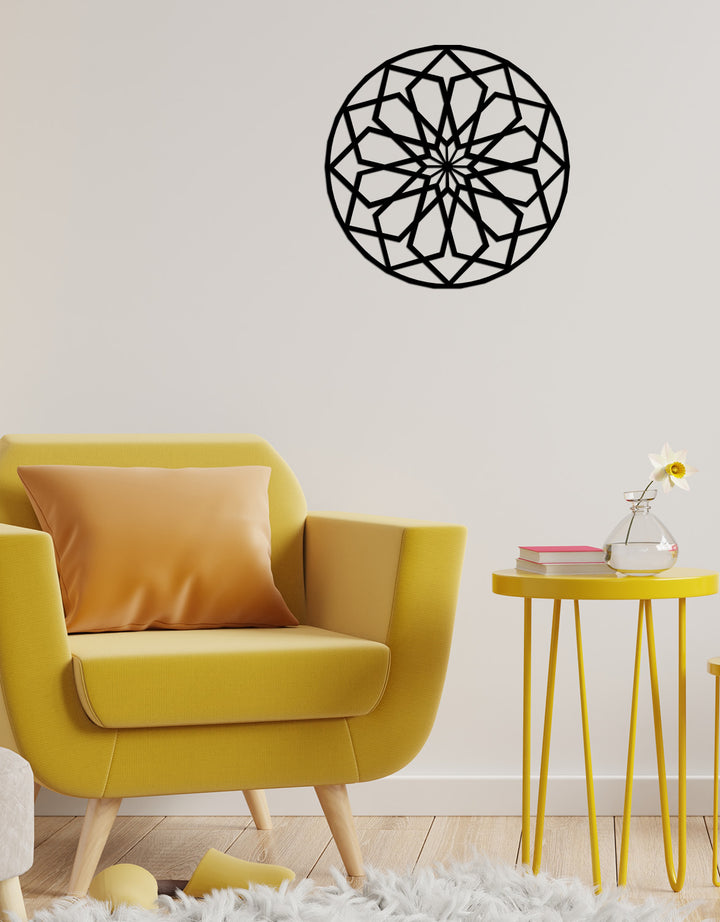 Decora Art Deco Geometrik Çiçek Modern Metal Duvar Panosu