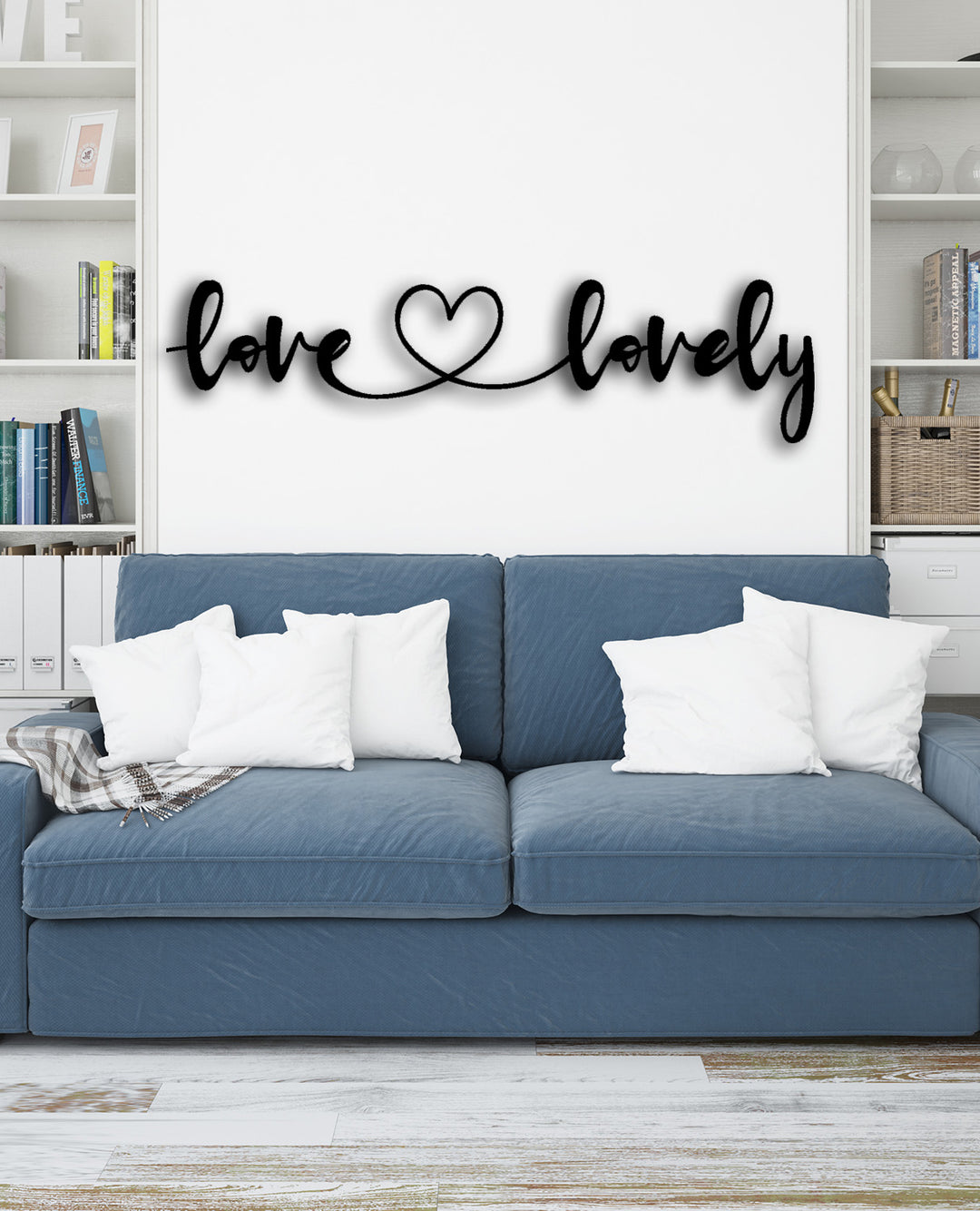 Duo Love & Lovely Modern Tipografik Metal Duvar Panosu