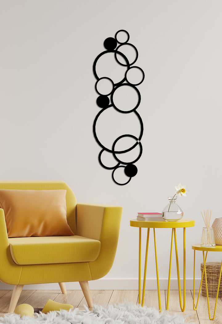 Effera Baloncuk Modern Metal Duvar Panosu - Dairesel Form