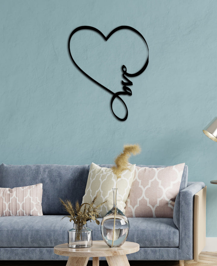 Embrace "love" Yazılı Çerçeve Kalp Çerçeve Modern Metal Duvar Panosu