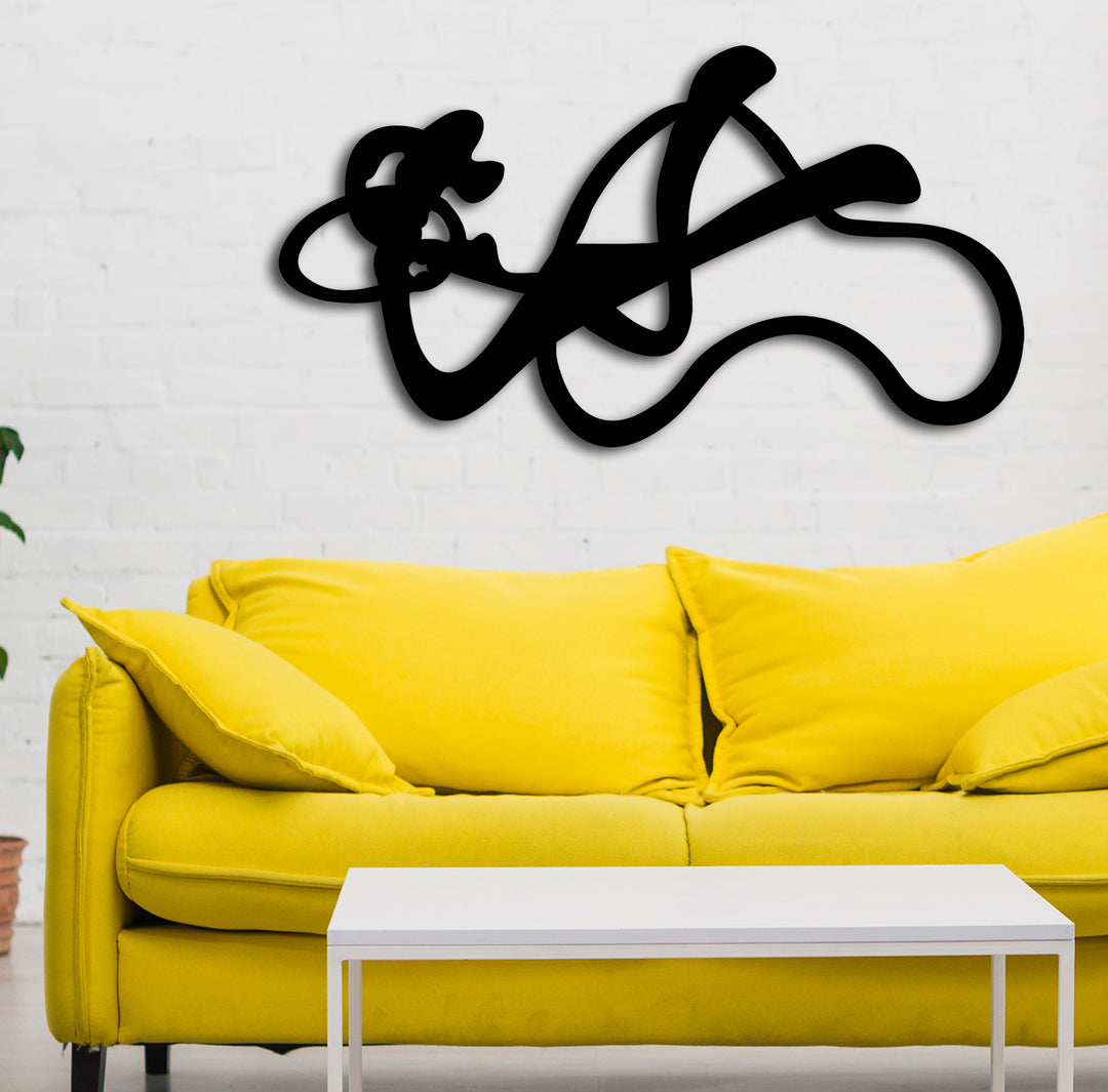 Entropia Çerçevesiz Soyut Çizgili Modern Metal Duvar Panosu