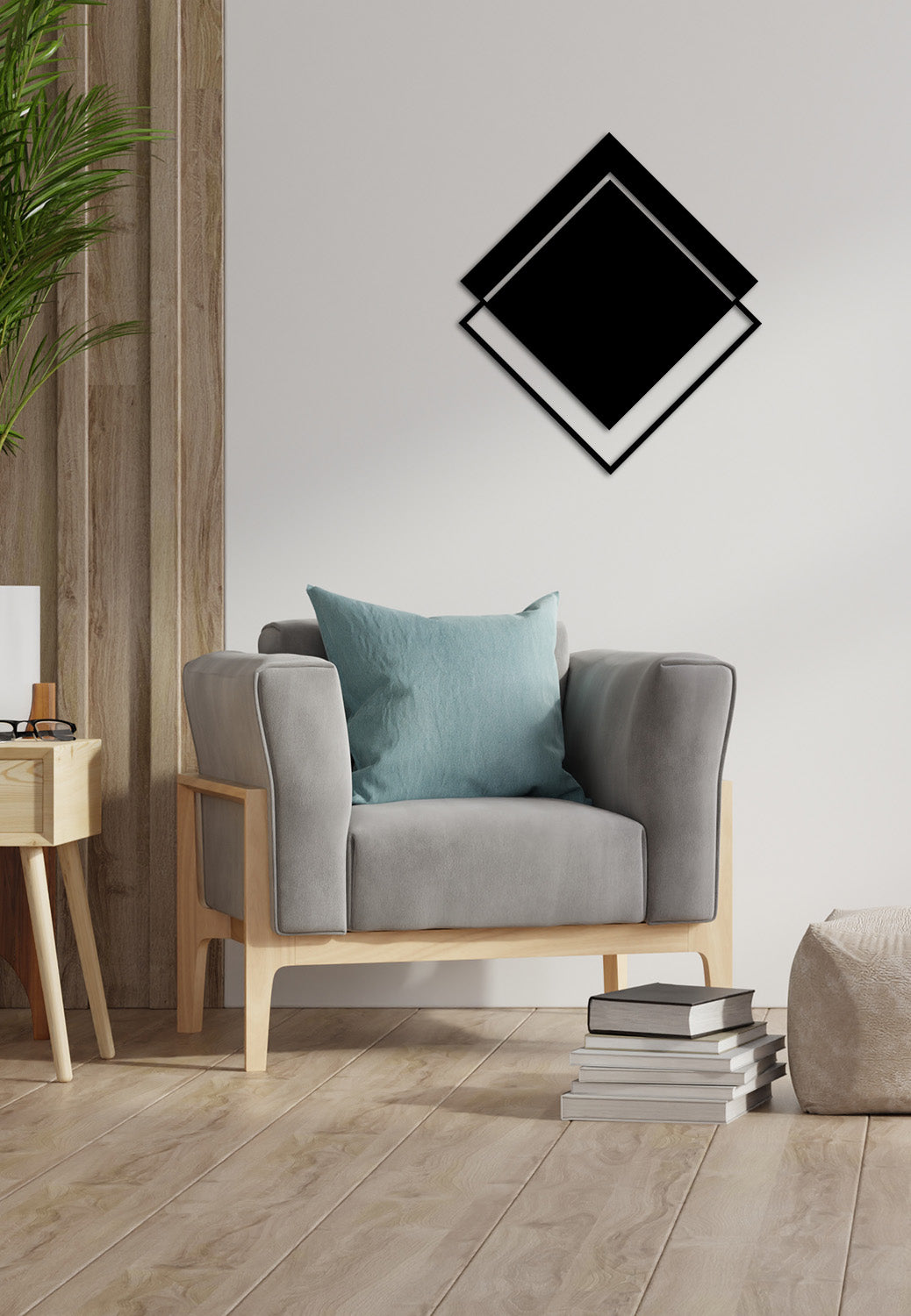 Equilibrio Statik Denge Dikey Modern Metal Duvar Panosu