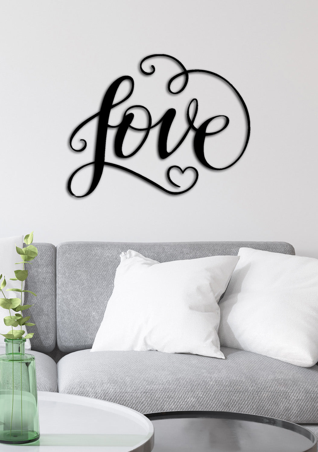 Essence Minimal Love Yazılı Modern Metal Duvar Panosu