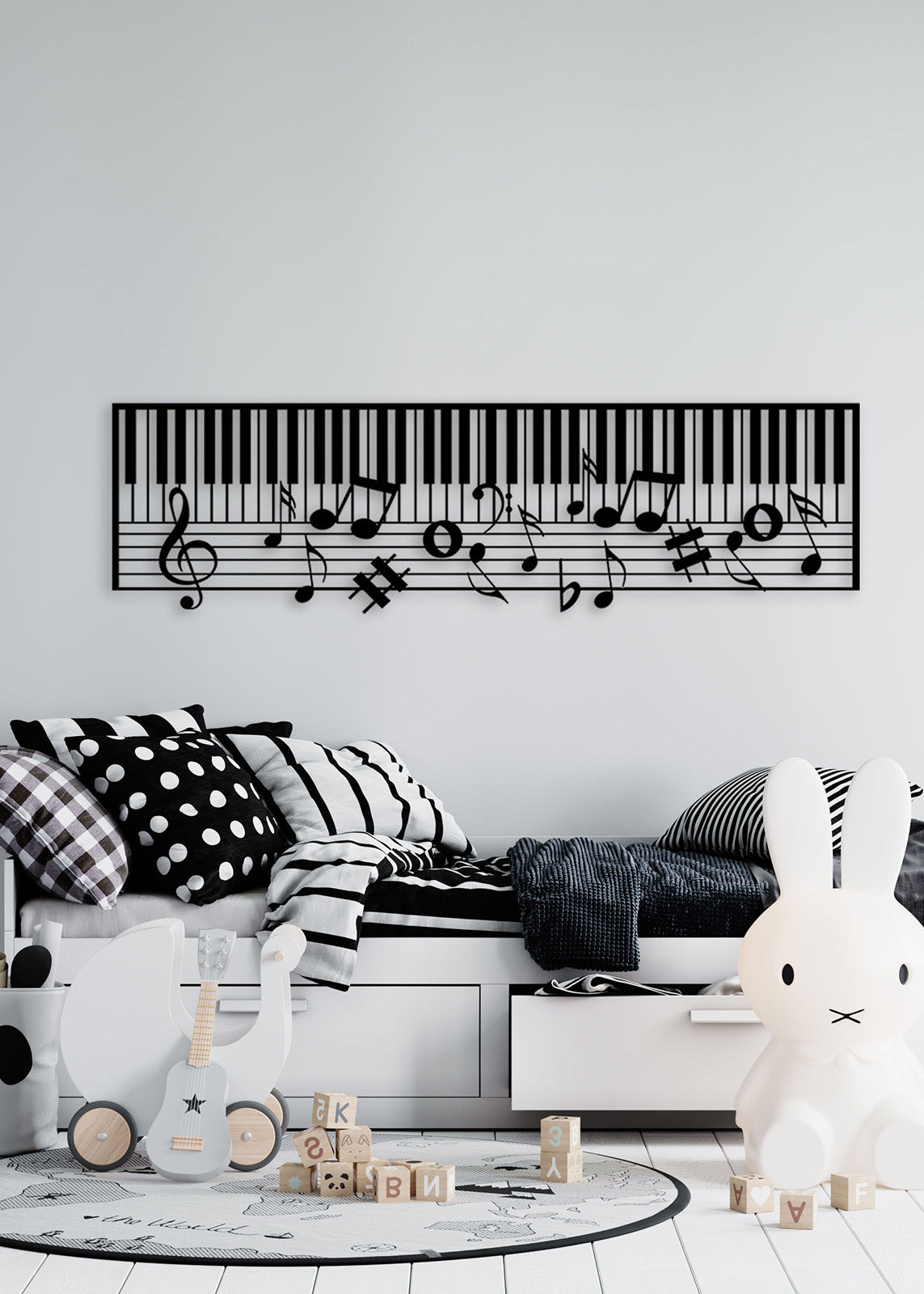 Süzülen Nota Dizilimleri ve 2 cm Derinlik Paylı Doğal Gölge Efekti