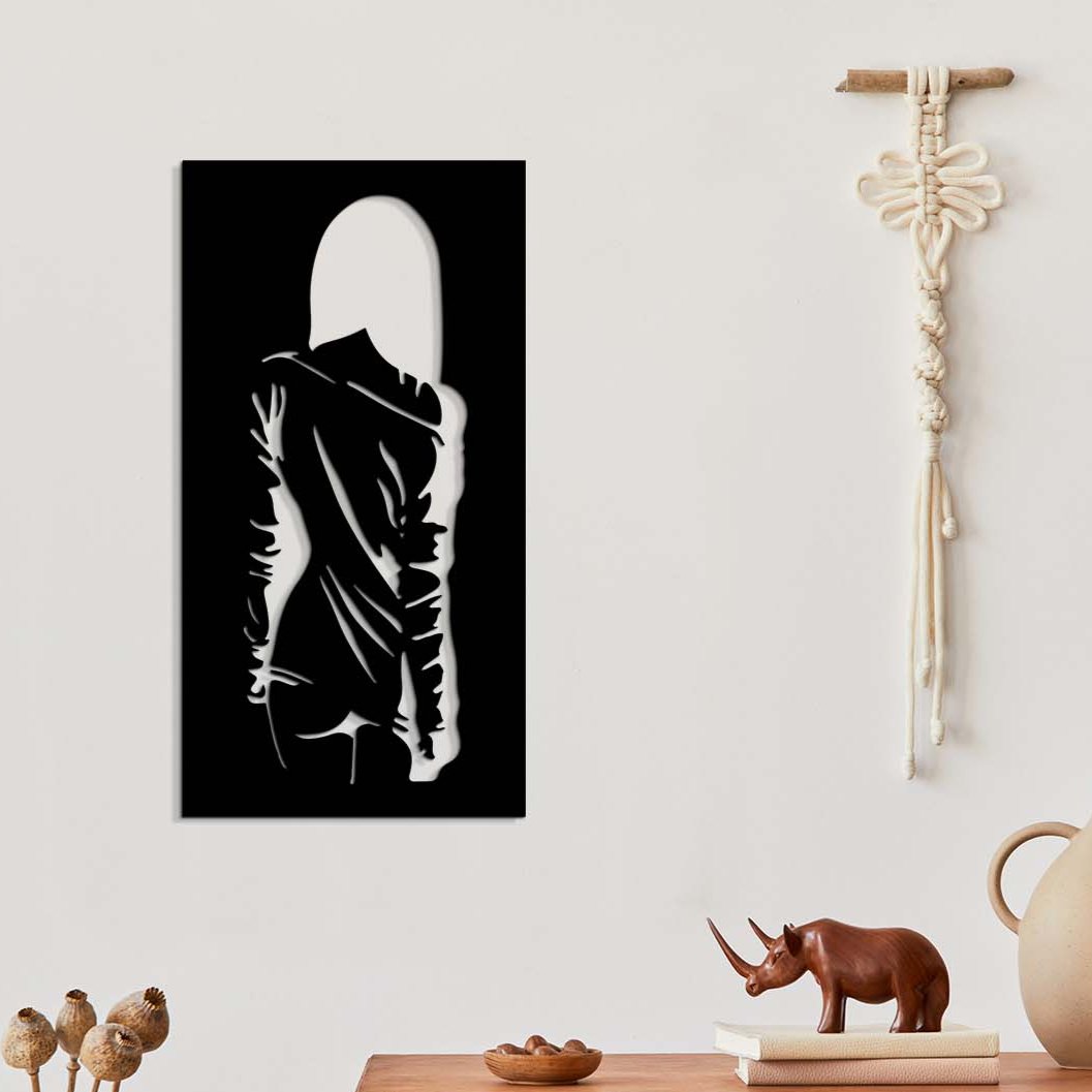 Gizemli Kadın Modern Silüet Metal Duvar Tablosu - Sanat Koleksiyonu - Artroya