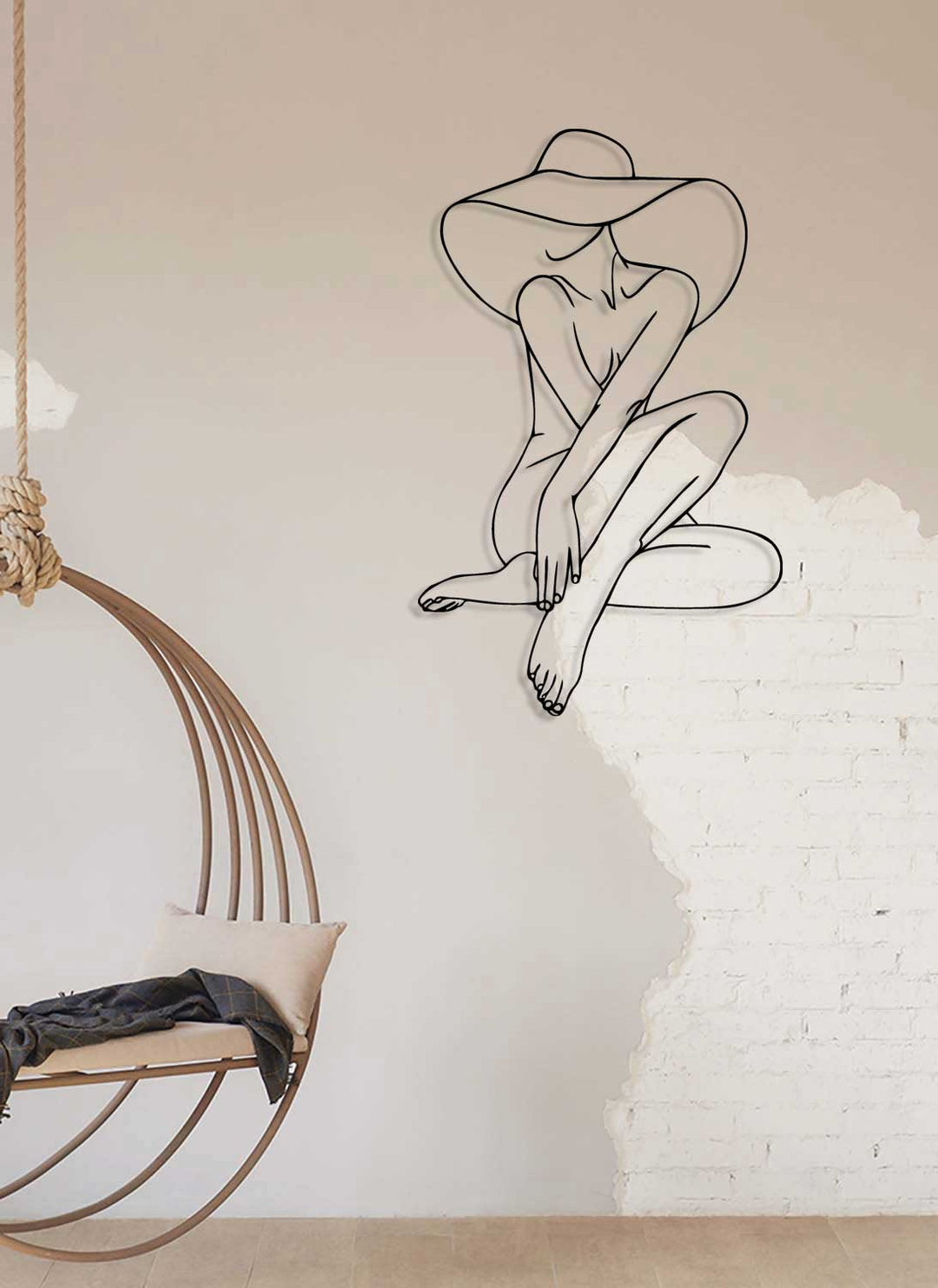 Artroya Özel Sanat Koleksiyonu Gizemli Kadın Silüeti Metal Duvar Sanatı