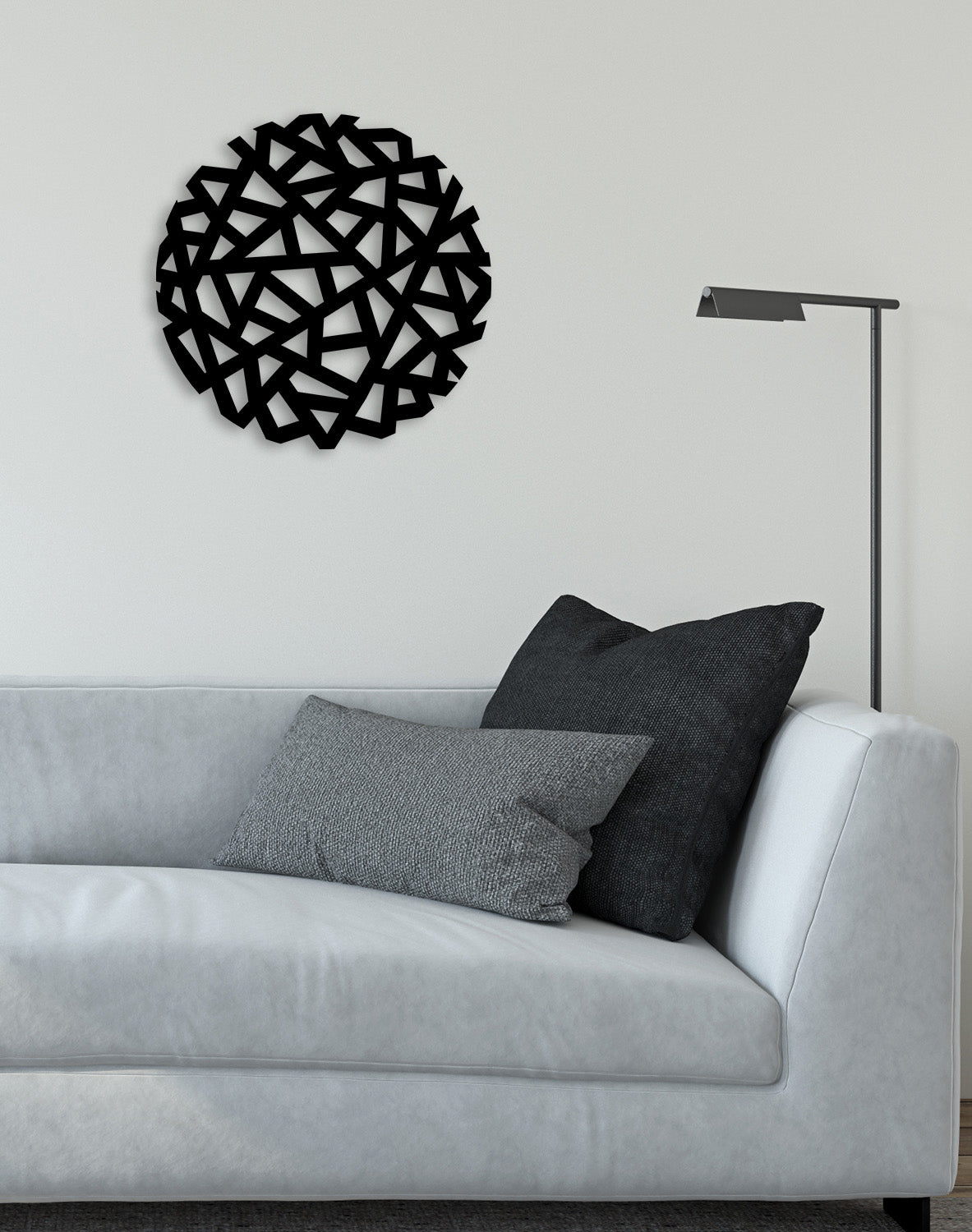 Gobos Dairesel Organik Ağ Modern Metal Duvar Panosu - Tek Parça