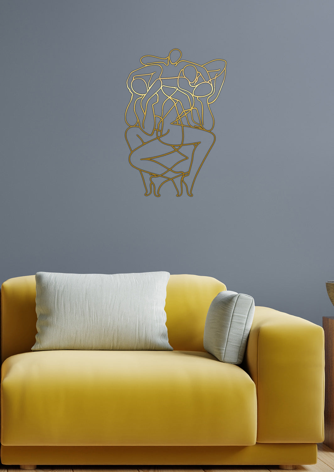 Gold Modern Whimsical Dance Metal Duvar Tablosu - Lüks Altın Renkli Dansçı Heykel Pano