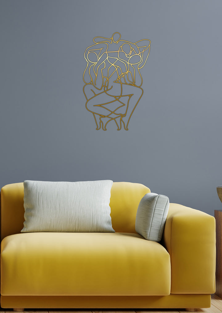 Gold Modern Whimsical Dance Metal Duvar Tablosu - Lüks Altın Renkli Dansçı Heykel Pano