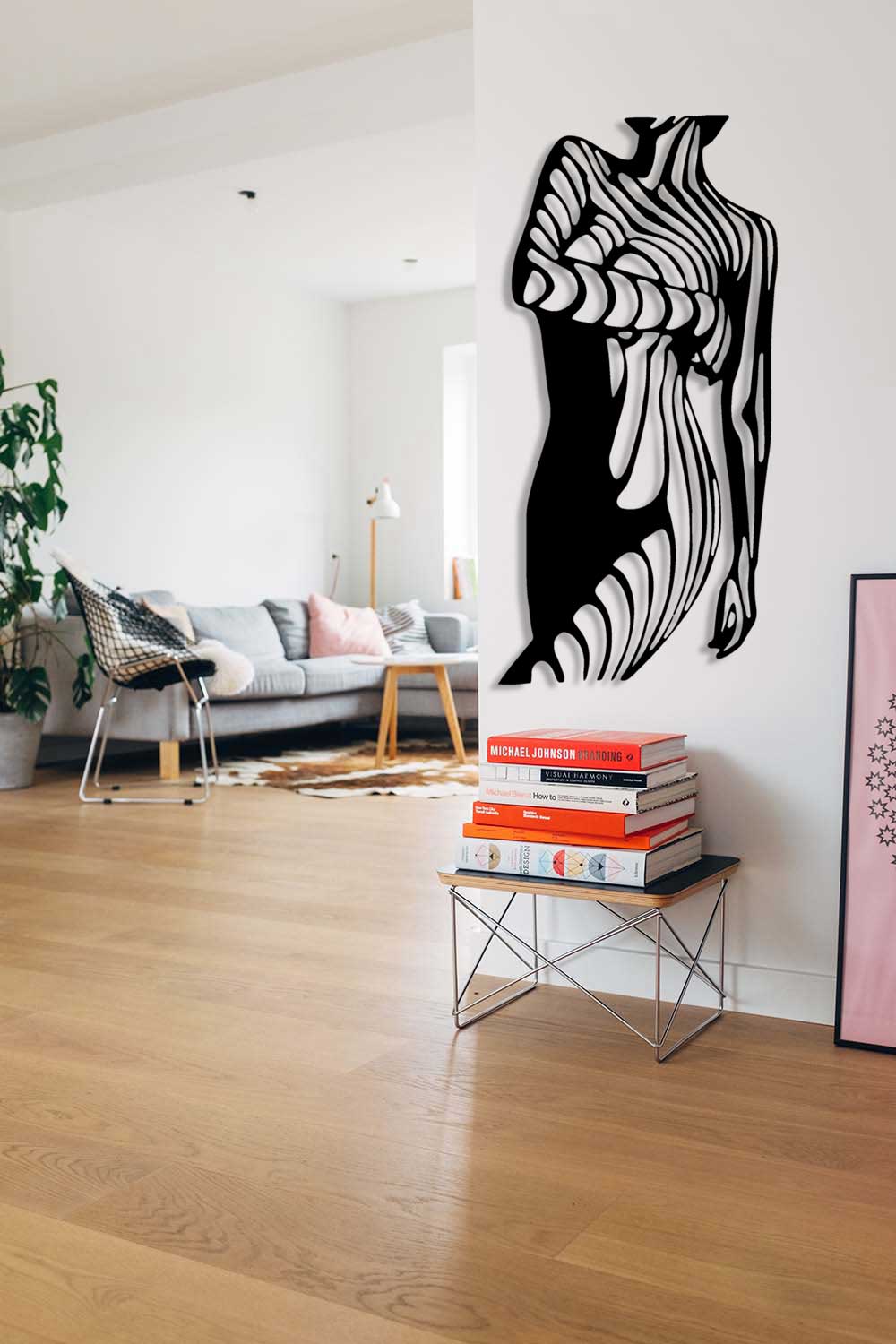 Duruş Kadın Silüeti Metal Duvar Tablosu - Modern Sanat Koleksiyonu - Artroya