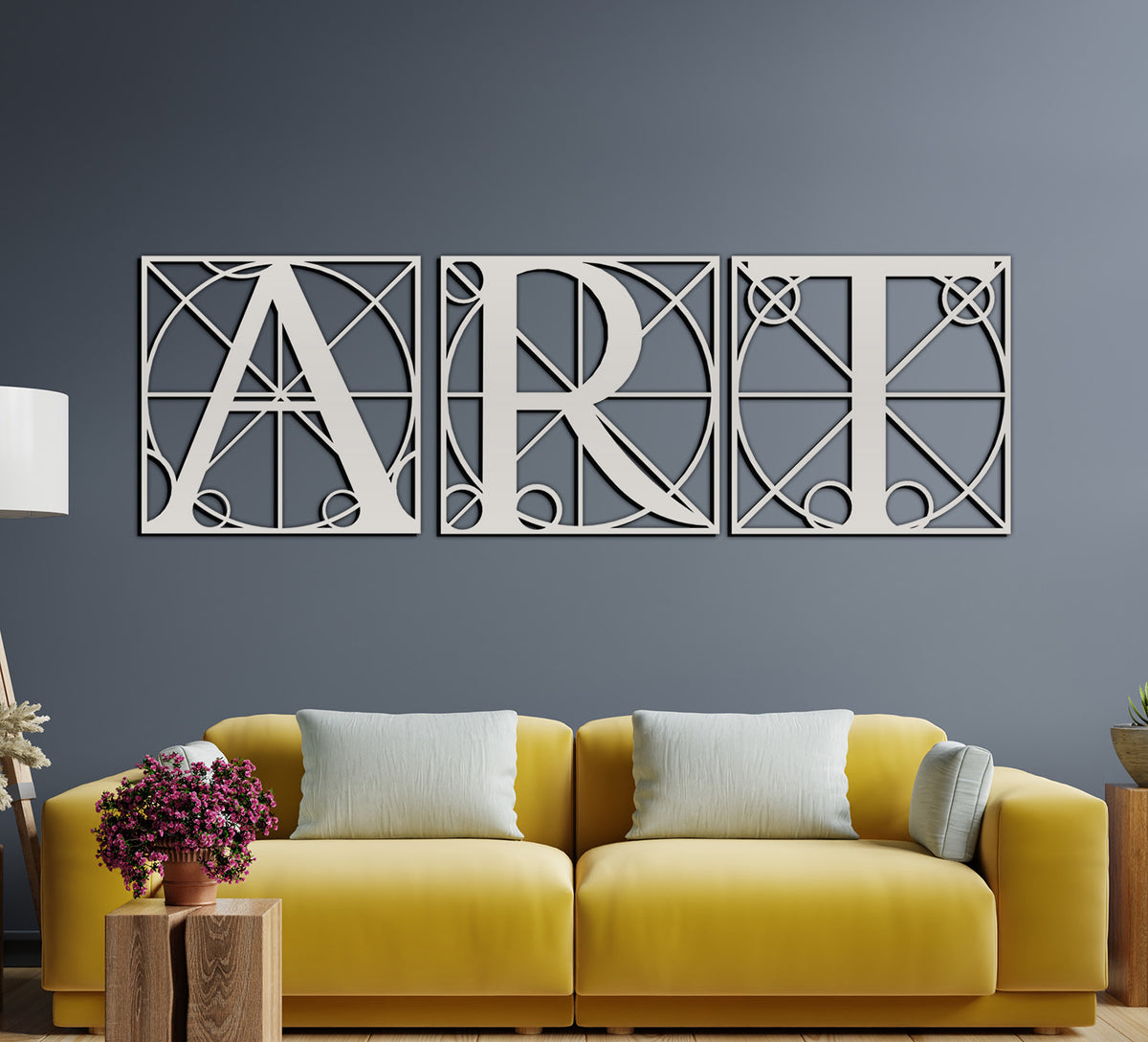 Gümüş Mimari Tekstüre Boya Tipografik Metal Tablo Yüzey Dokusu